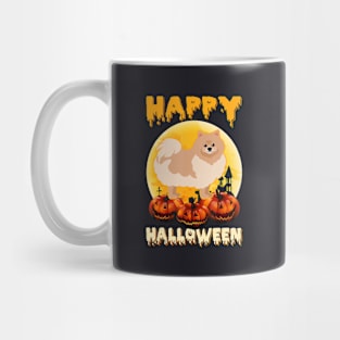 Pomeranian Happy Halloween Dog Scary Moon Costumes Mug